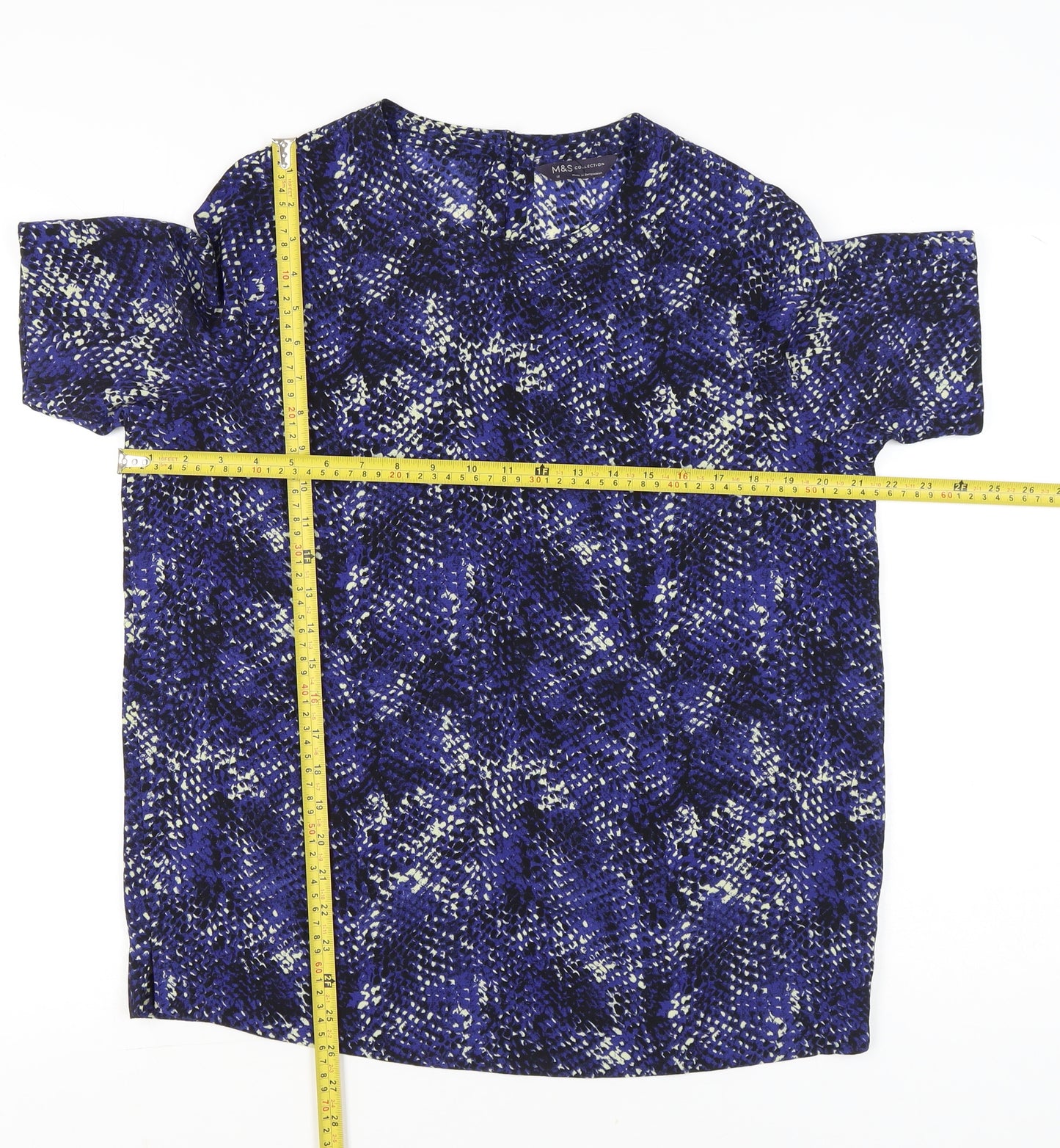 Marks and Spencer Womens Blue Animal Print Blouse UK 12