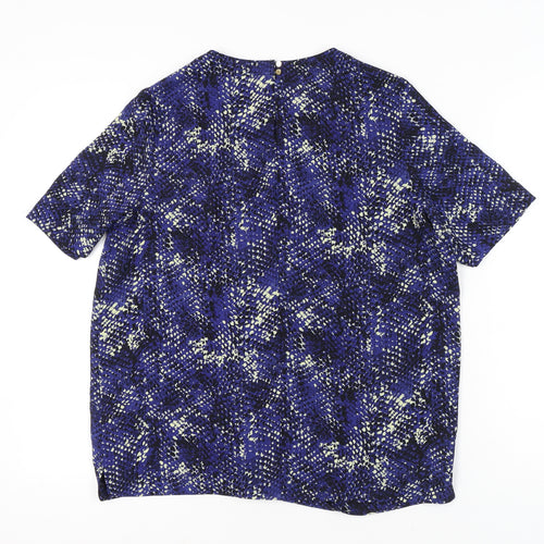 Marks and Spencer Womens Blue Animal Print Blouse UK 12