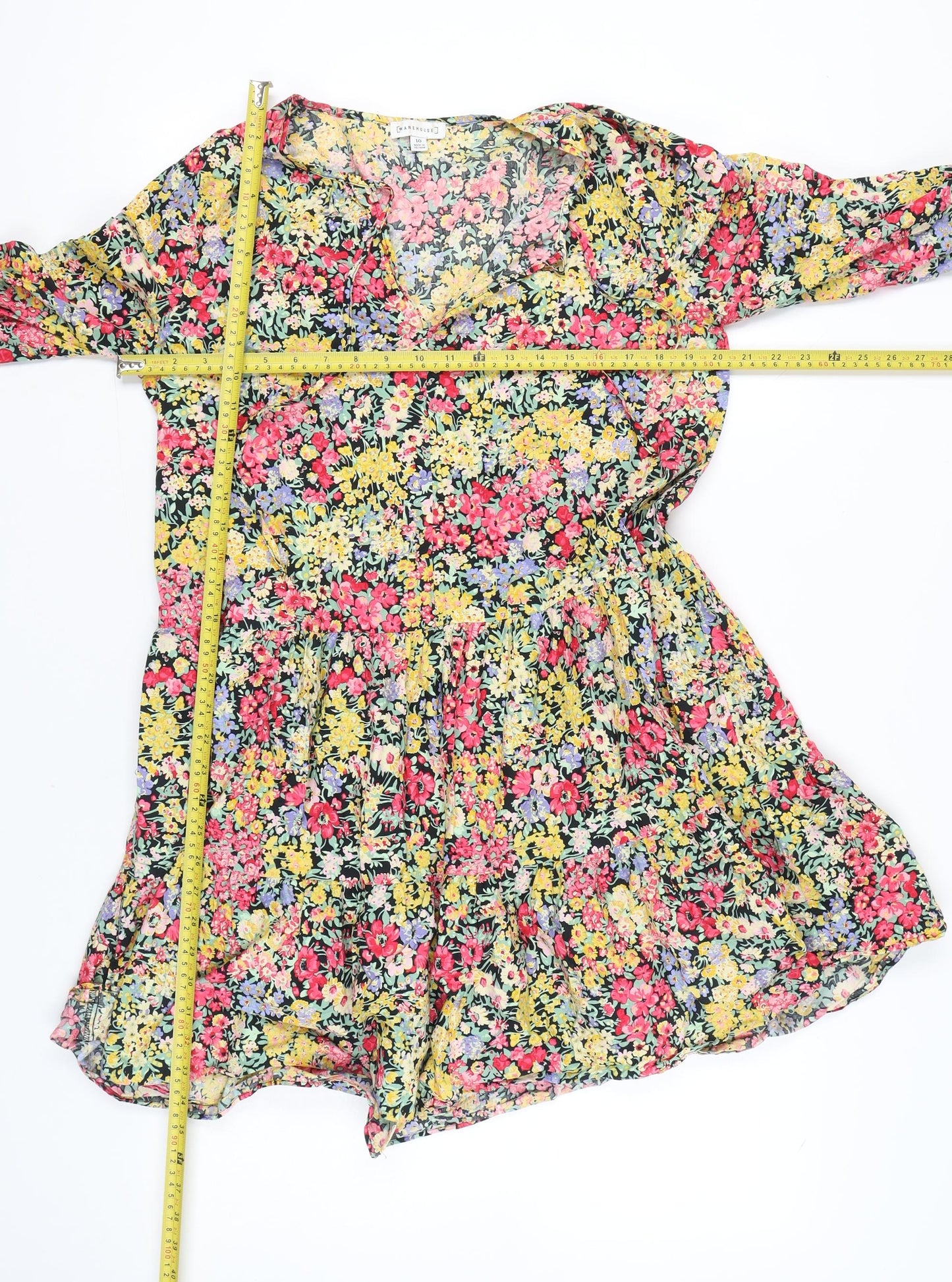 Warehouse Women’s Multicoloured Floral Skater Dress Size 10