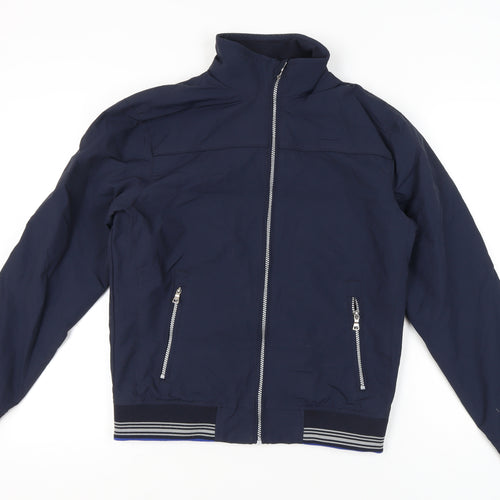 Marks and Spencer Mens Blue Bomber Jacket S Zip Pockets Casual