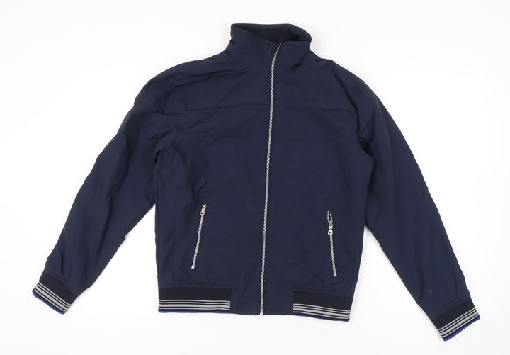 Marks and Spencer Mens Blue Bomber Jacket S Zip Pockets Casual