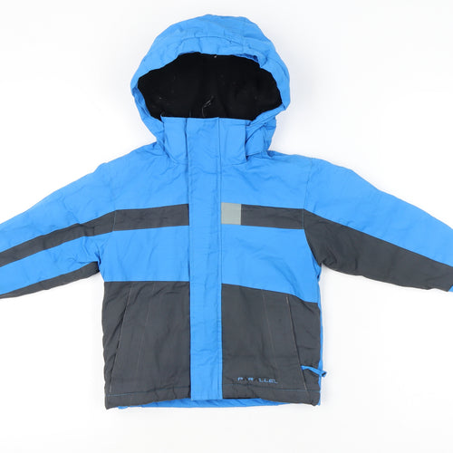 Parallel Boys Blue Grey Ski Jacket Coat Hooded 3-4 Years Winter Outdoor