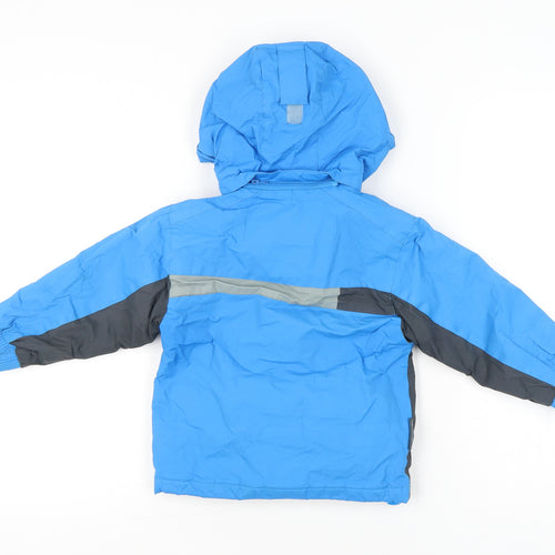 Parallel Boys Blue Grey Ski Jacket Coat Hooded 3-4 Years Winter Outdoor