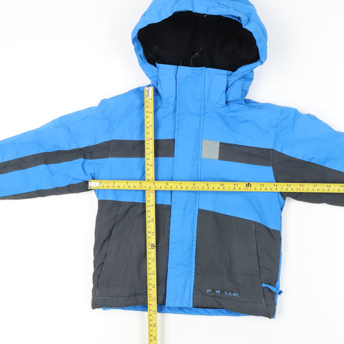 Parallel Boys Blue Grey Ski Jacket Coat Hooded 3-4 Years Winter Outdoor
