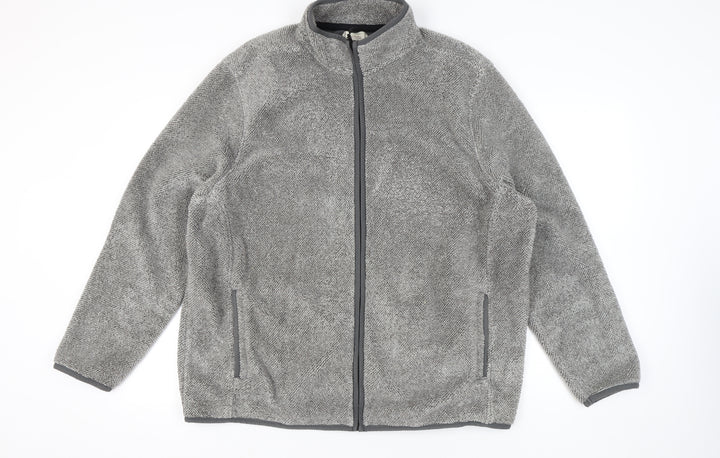 George Men’s Grey 3XL 51-53" Fleece Full Zip Jacket with Pockets