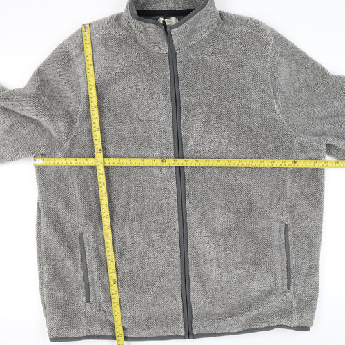 George Men’s Grey 3XL 51-53" Fleece Full Zip Jacket with Pockets
