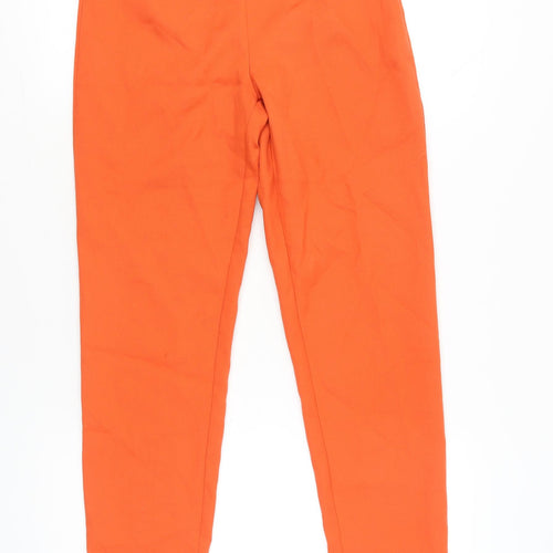 Missguided Women's Orange Paperbag Trousers UK 8 High Waisted Belted Workwear