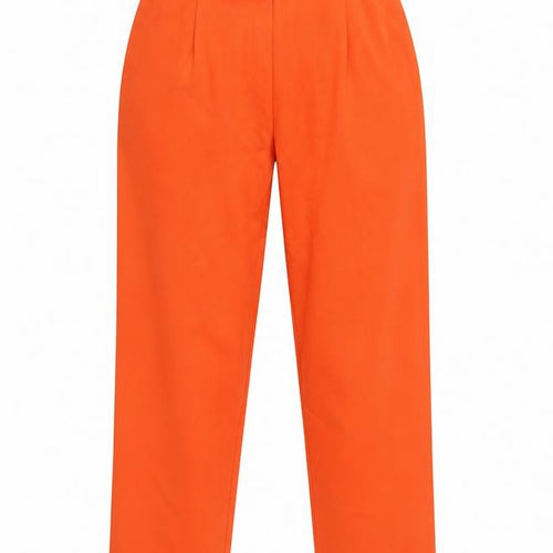 Missguided Women's Orange Paperbag Trousers UK 8 High Waisted Belted Workwear