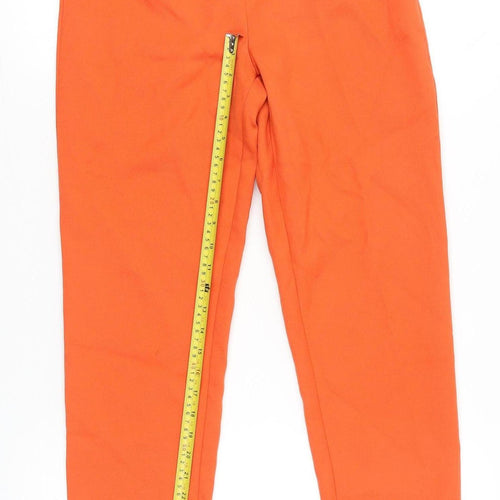 Missguided Women's Orange Paperbag Trousers UK 8 High Waisted Belted Workwear