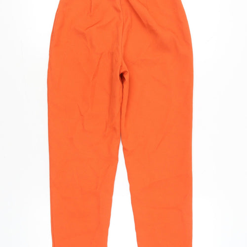 Missguided Women's Orange Paperbag Trousers UK 8 High Waisted Belted Workwear