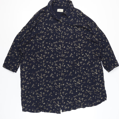 Hush Womens Blue Floral Nightshirt Size 12 Viscose Blend