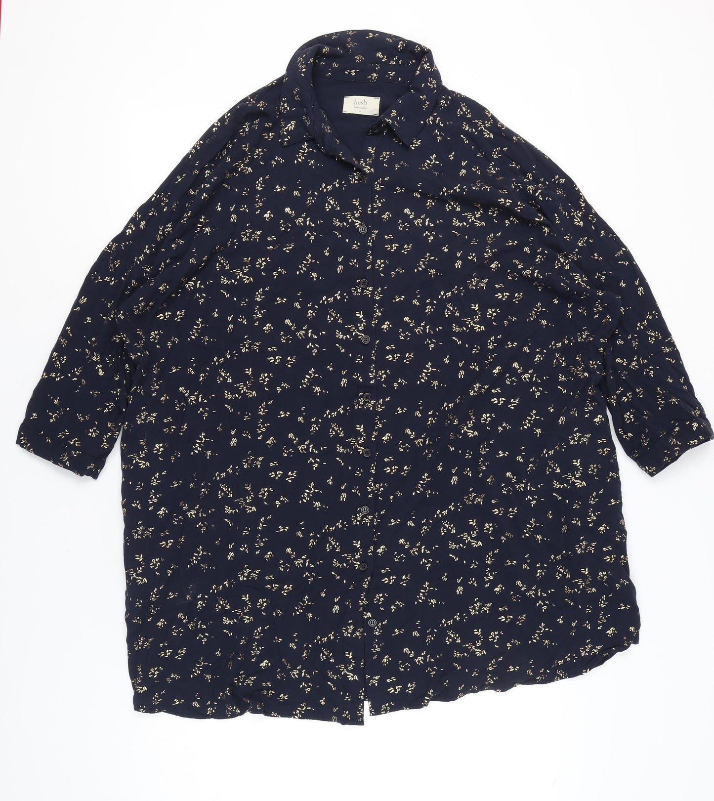 Hush Womens Blue Floral Nightshirt Size 12 Viscose Blend