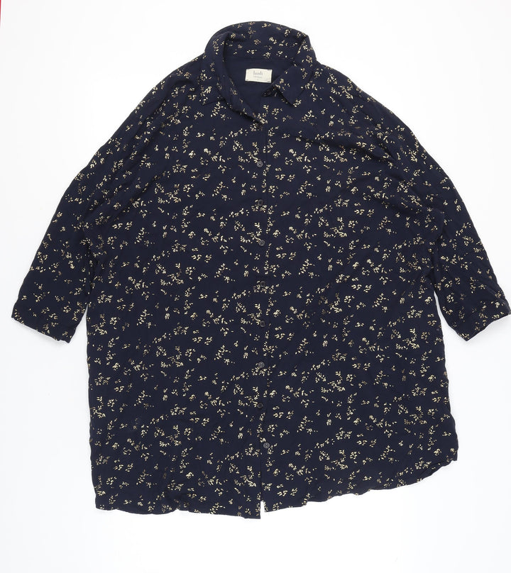 Hush Womens Blue Floral Nightshirt Size 12 Viscose Blend