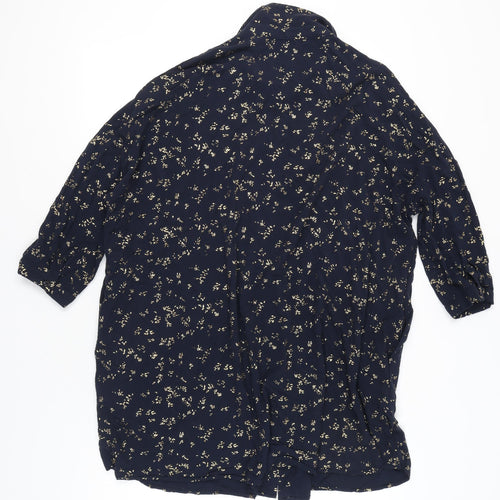 Hush Womens Blue Floral Nightshirt Size 12 Viscose Blend