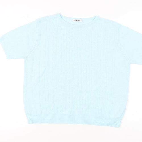 Berkertex Women’s Blue Knit Short Sleeve T-Shirt Size 14-16