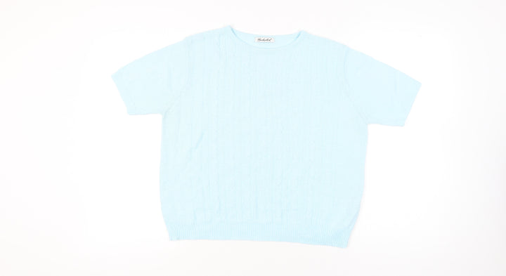 Berkertex Women’s Blue Knit Short Sleeve T-Shirt Size 14-16