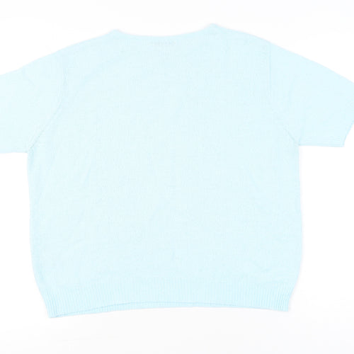 Berkertex Women’s Blue Knit Short Sleeve T-Shirt Size 14-16