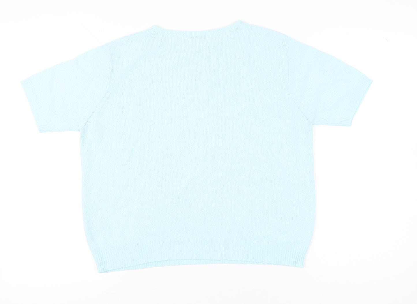 Berkertex Women’s Blue Knit Short Sleeve T-Shirt Size 14-16