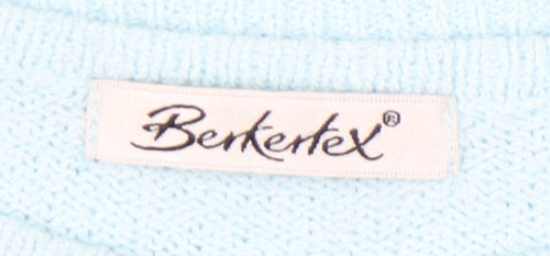 Berkertex Women’s Blue Knit Short Sleeve T-Shirt Size 14-16