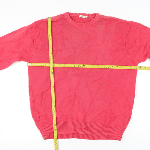 Cotton Traders Men's Pink XL Crew Neck Cotton Pullover Jumper
