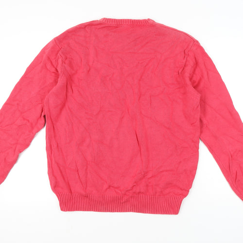 Cotton Traders Men's Pink XL Crew Neck Cotton Pullover Jumper