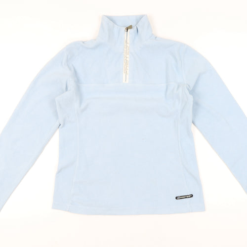 Protest Girlz Women UK 14 Blue Fleece Sweatshirt 1/2 Zip Pullover
