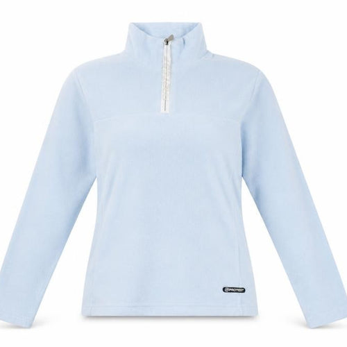 Protest Girlz Women UK 14 Blue Fleece Sweatshirt 1/2 Zip Pullover