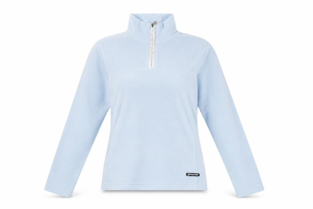 Protest Girlz Women UK 14 Blue Fleece Sweatshirt 1/2 Zip Pullover