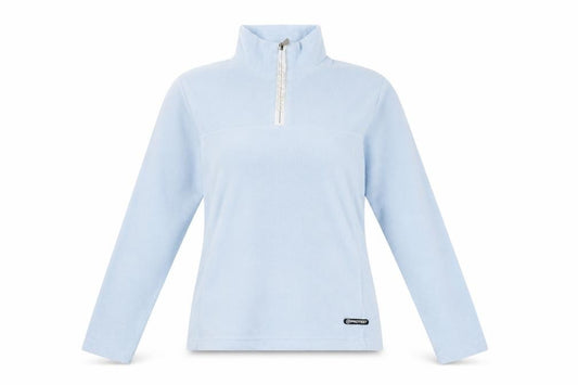 Front view of Protest Girlz Women UK 14 Blue Fleece Sweatshirt 1/2 Zip Pullover
