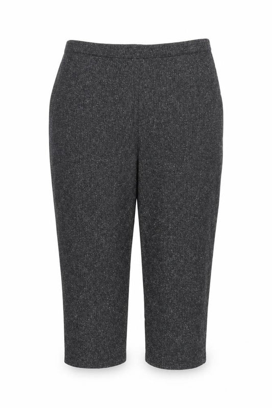 Front view of Autonomy Women Grey Cropped Straight Trousers, size 20