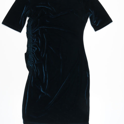 Angeleye Womens Black Velvet Bodycon Dress Size 14 Party Cocktail