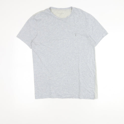 AllSaints Men’s Grey Cotton Crew Neck Short Sleeve T-Shirt Size M