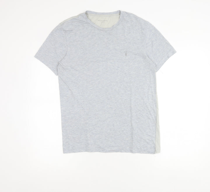 AllSaints Men’s Grey Cotton Crew Neck Short Sleeve T-Shirt Size M