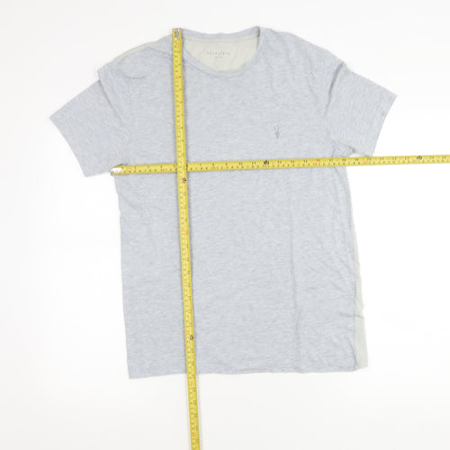 AllSaints Men’s Grey Cotton Crew Neck Short Sleeve T-Shirt Size M
