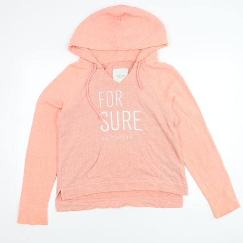 Gilly Hicks Women’s Pink Pullover Hoodie S Logo Graphic Long Sleeve