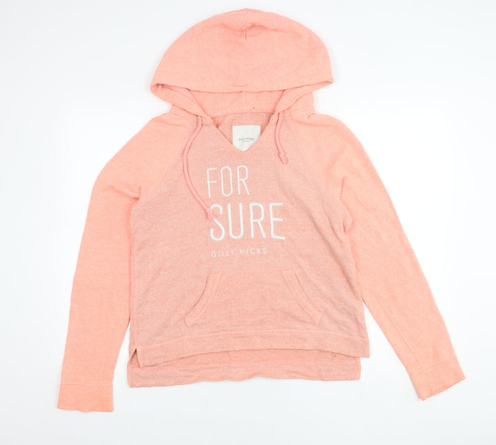 Gilly Hicks Women’s Pink Pullover Hoodie S Logo Graphic Long Sleeve