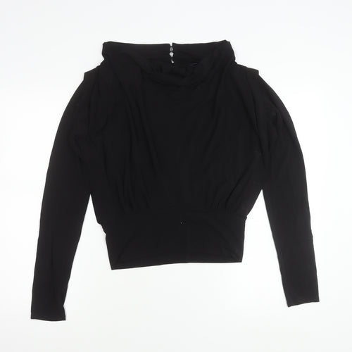 French Connection Womens Black Long Sleeve Cowl Neck Blouse M
