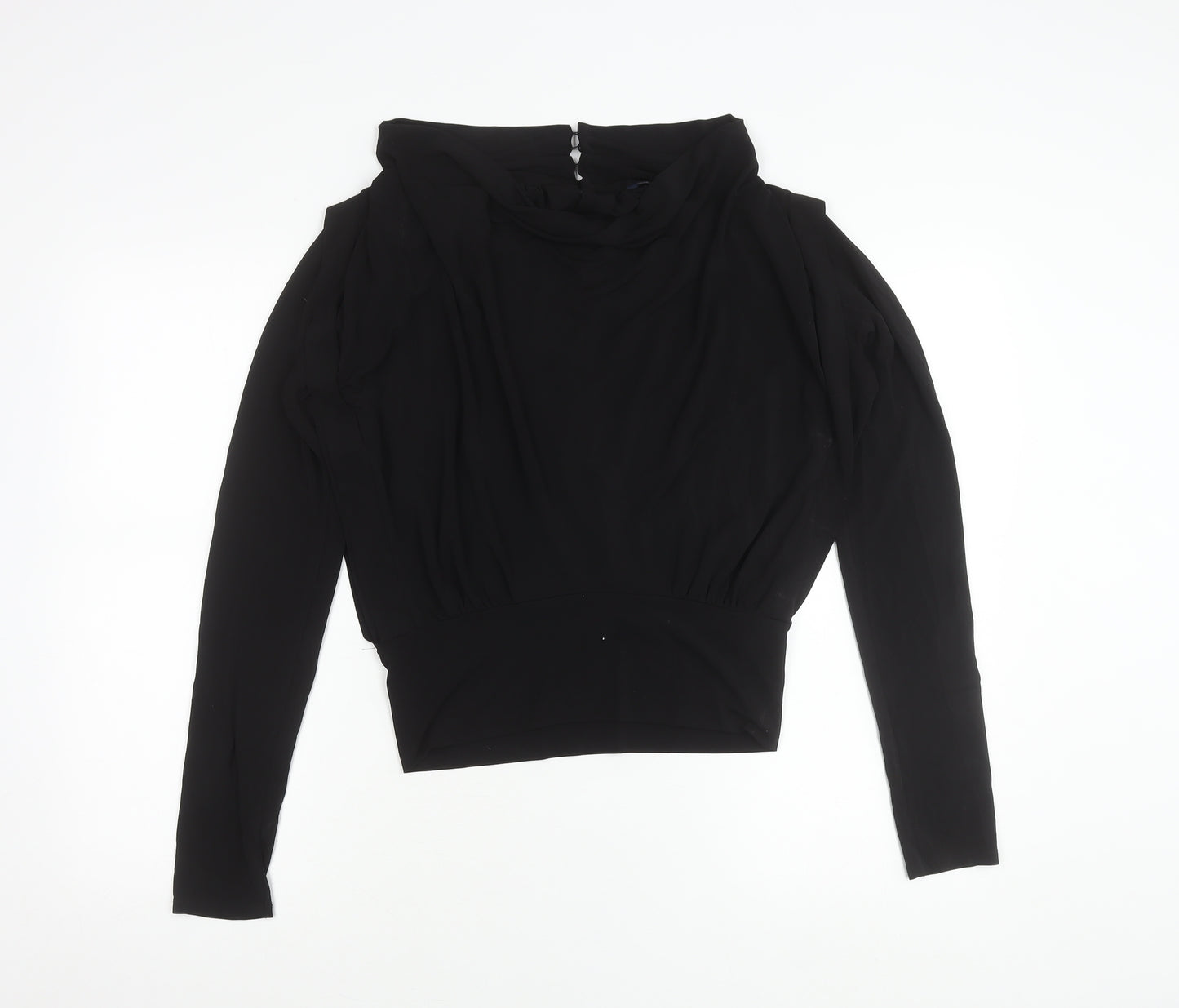 French Connection Womens Black Long Sleeve Cowl Neck Blouse M