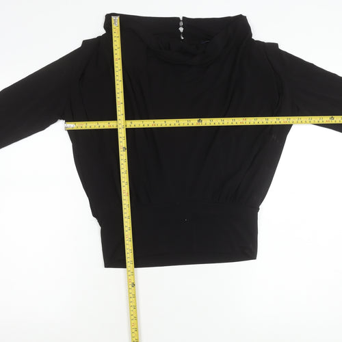 French Connection Womens Black Long Sleeve Cowl Neck Blouse M