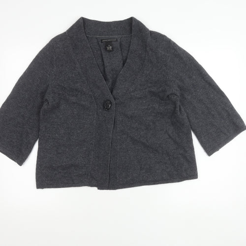 Sarah Spencer Women’s Grey Wool Angora Cardigan Size M V-Neck