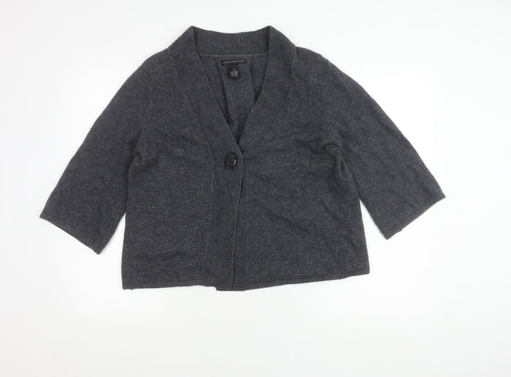 Sarah Spencer Women’s Grey Wool Angora Cardigan Size M V-Neck