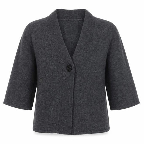Sarah Spencer Women’s Grey Wool Angora Cardigan Size M V-Neck