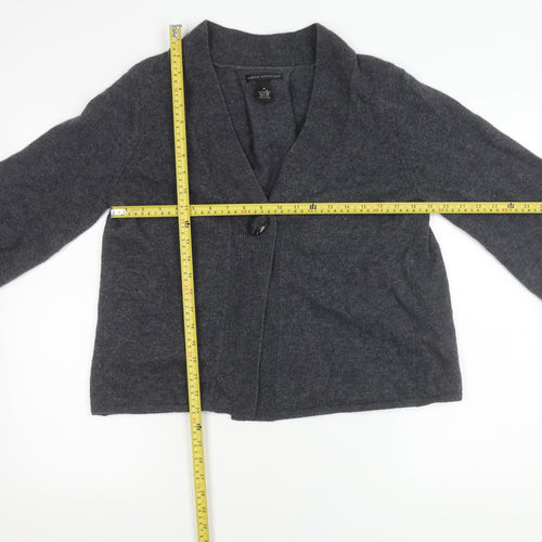 Sarah Spencer Women’s Grey Wool Angora Cardigan Size M V-Neck