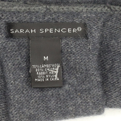 Sarah Spencer Women’s Grey Wool Angora Cardigan Size M V-Neck