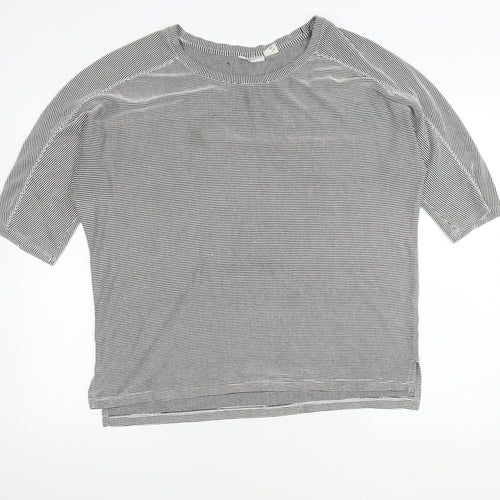 Christian Siriano Women’s Black Striped Relaxed Fit T-Shirt Size L