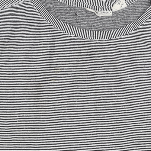 Christian Siriano Women’s Black Striped Relaxed Fit T-Shirt Size L