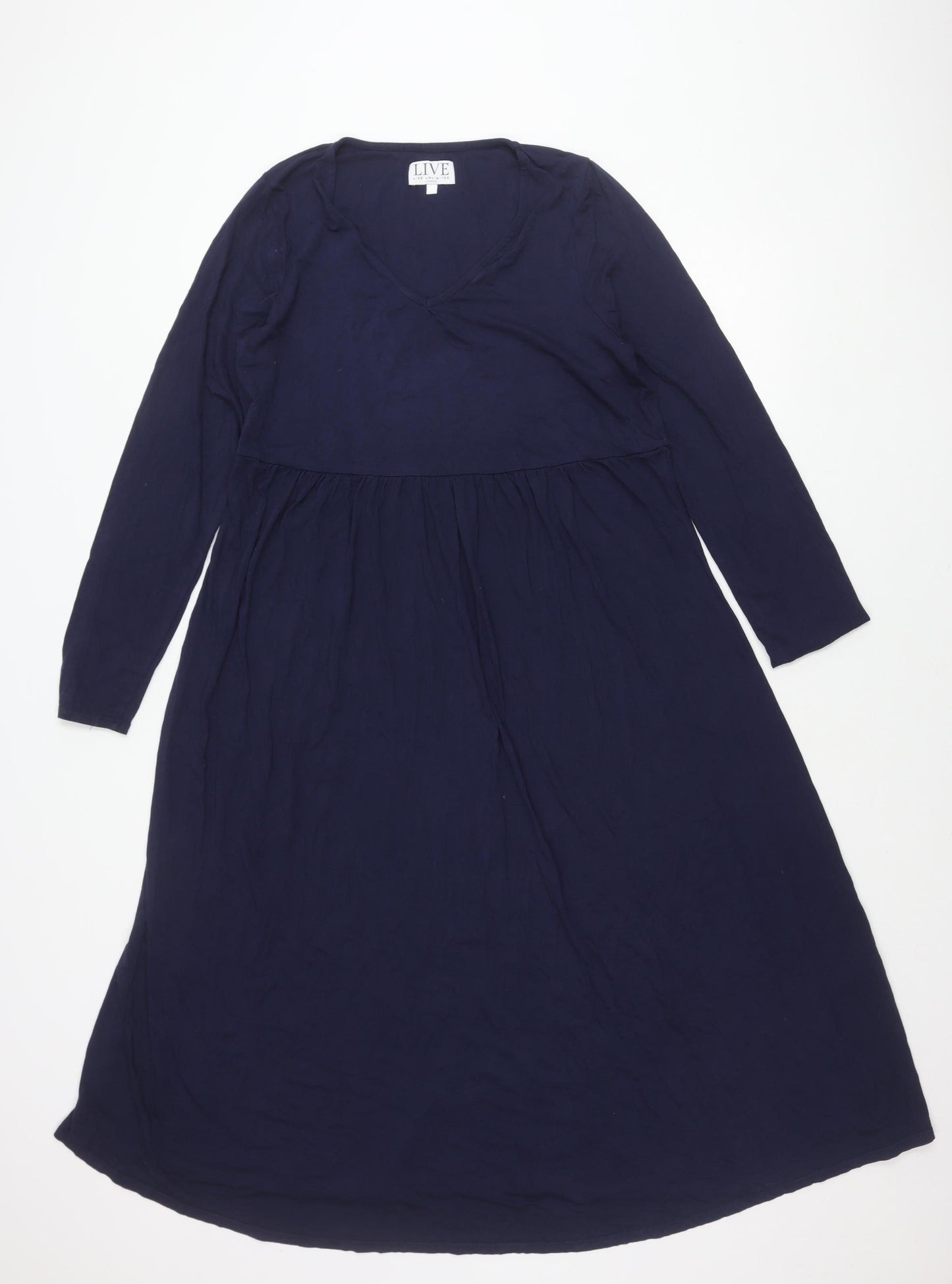 Live Unlimited London Women’s Blue Size 12 A-Line Jersey Dress