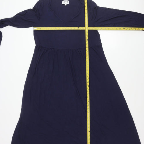 Live Unlimited London Women’s Blue Size 12 A-Line Jersey Dress