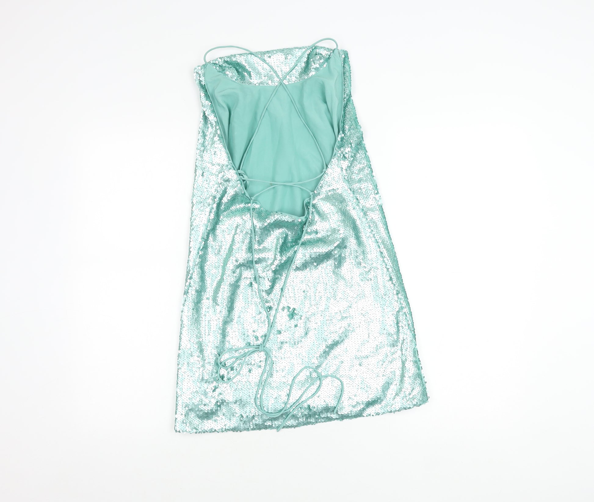 ASOS Women's Green Sequin Slip Dress UK 4 Party Cocktail – Preworn