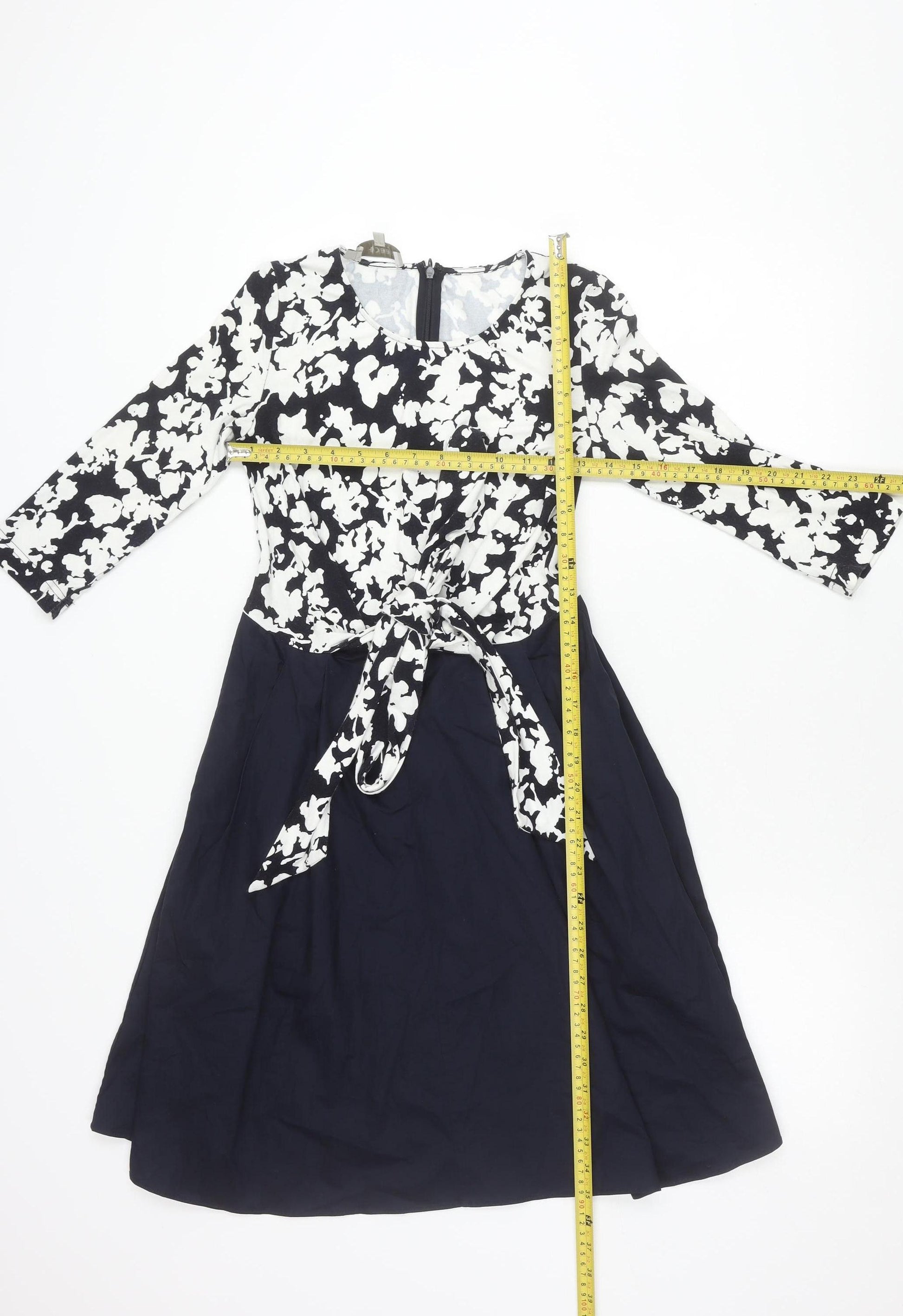 hobbs long sleeve dress Hobbs Women's Blue Floral Fit & Flare Dress Size 8 Long Sleeve – Preworn
